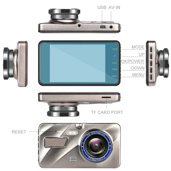 Telecamera Wireless Anteriore e Posteriore per Cruscotto Auto con Visione Notturna | Filindra