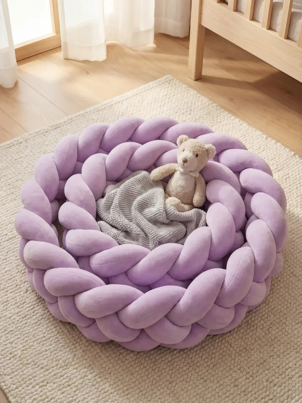 Terracotta 4-Strand Woven Crib Braid Liner