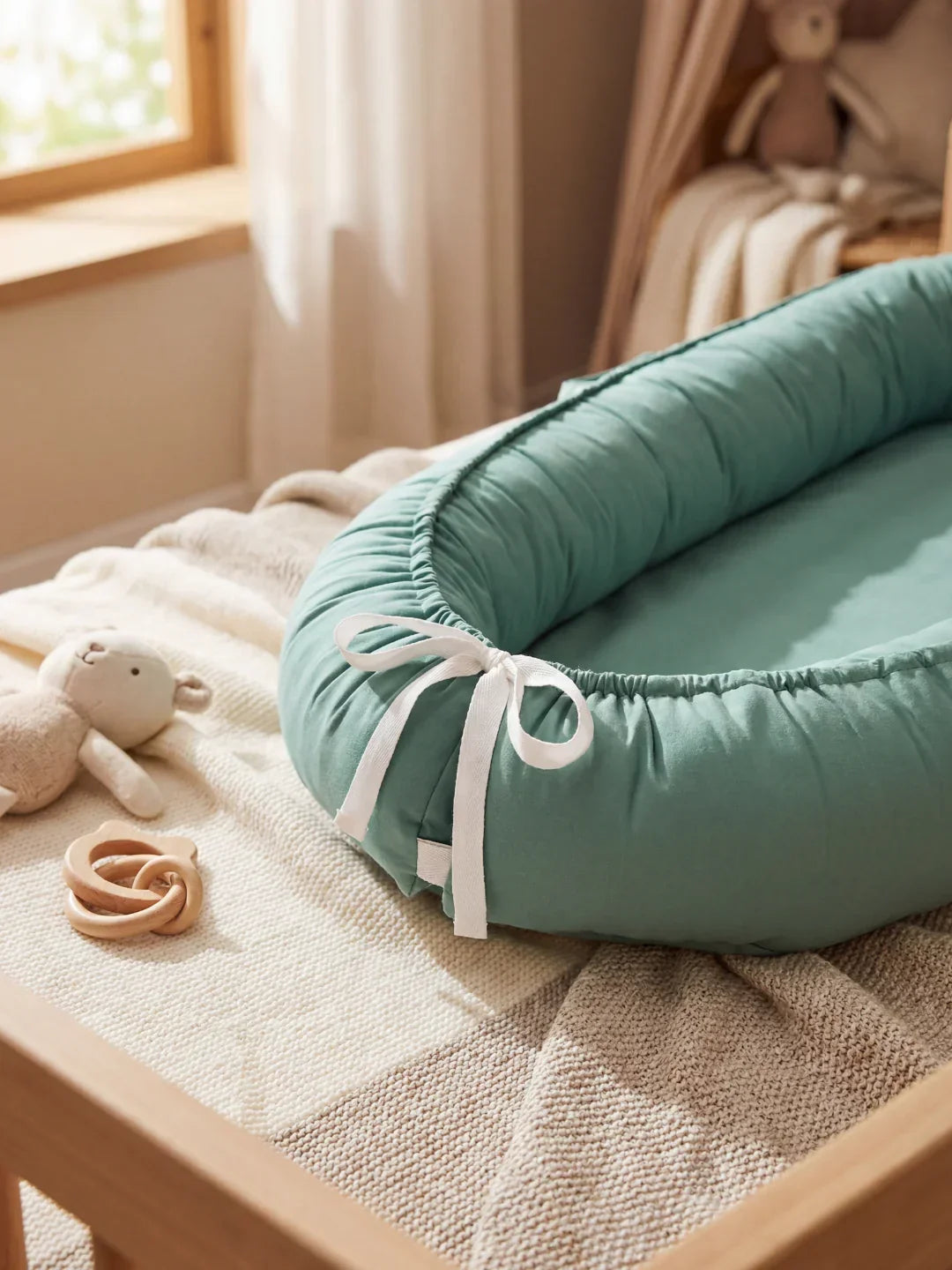 Soft Cotton Baby Nest — Contoured Sleeper Pod Design