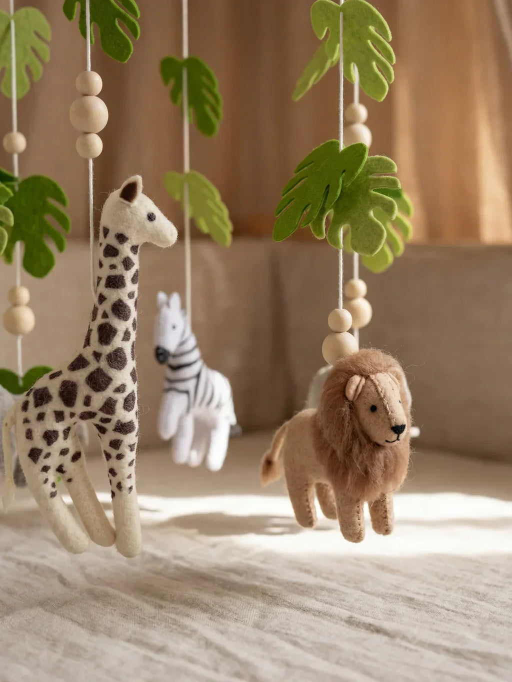 Compact Wooden Baby Mobile and Hanging Support Arm Set