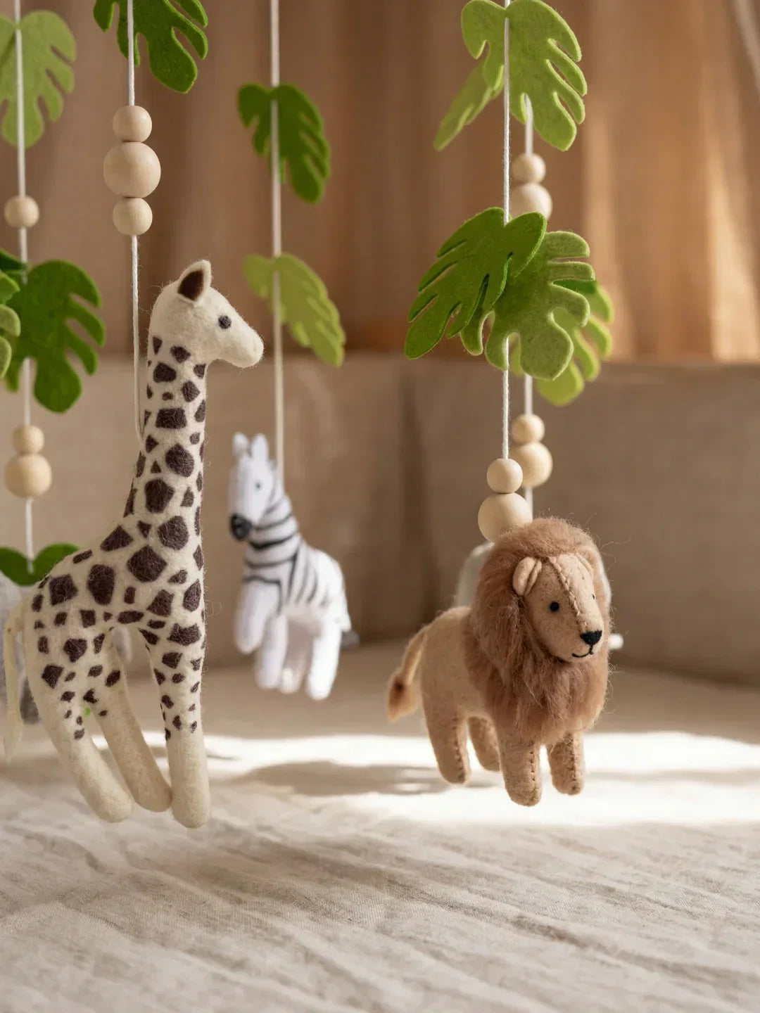 Wooden Baby Crib Mobile — Direct Arm Mount, Minimalist Design