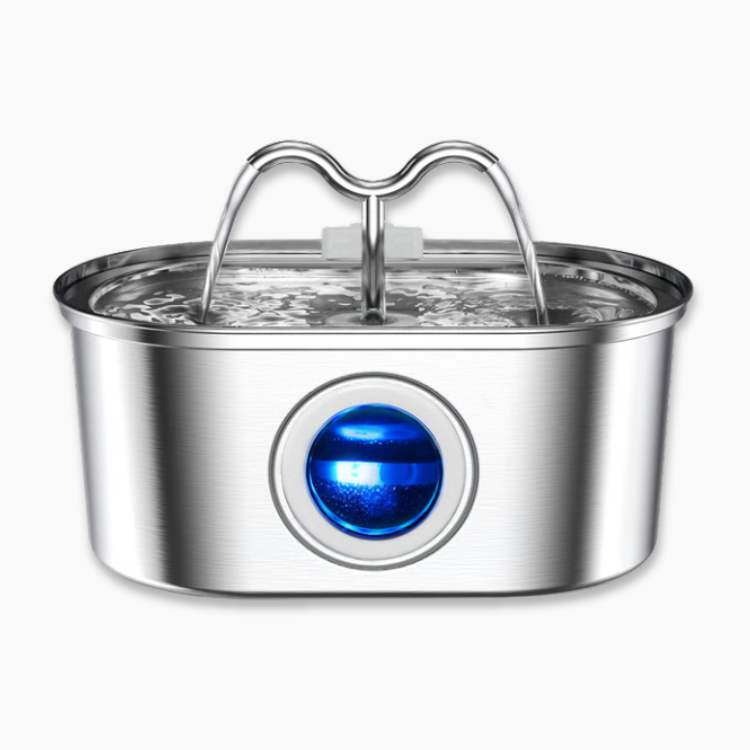 CalmStream roestvrijstalen drinkfontein voor huisdieren — stille pomp, systeem voor continue watercirculatie
