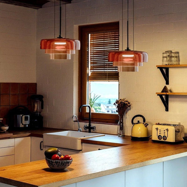 FjordLumen Glass Pendant Lamp — Distinctive Handcrafted Ceiling Light Fixture