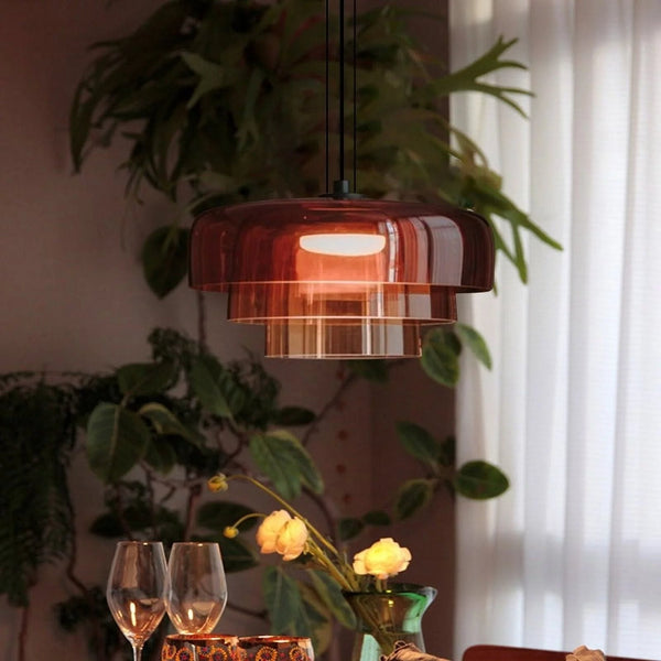 FjordLumen Glass Pendant Lamp — Distinctive Handcrafted Ceiling Light Fixture