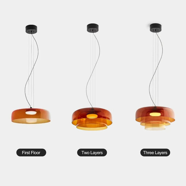 FjordLumen Glass Pendant Lamp — Distinctive Handcrafted Ceiling Light Fixture