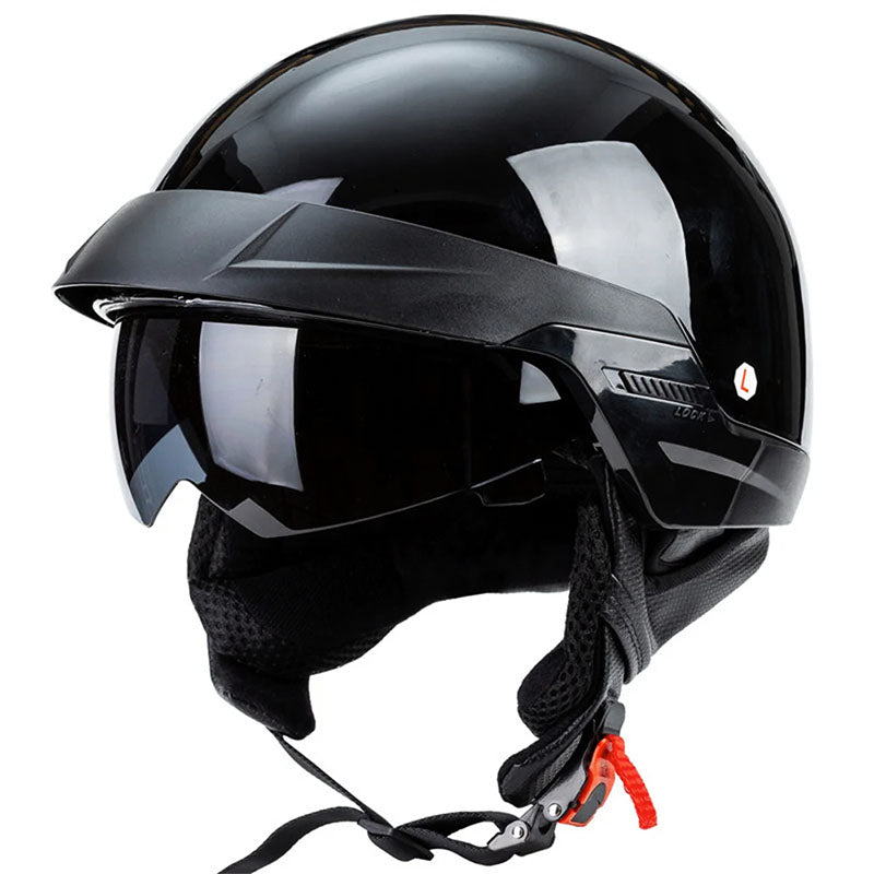 Casco abierto para motocicleta Cruiser — homologado por el DOT, con forro interior extraíble