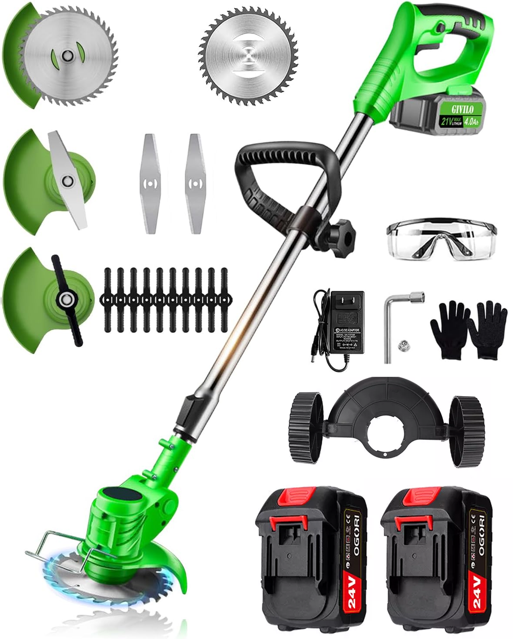 Kabelloser 24-V-Rasentrimmer für Hausbesitzer – All-in-One-Rasentrimmer, Rasenmäher und Kantenschneider
