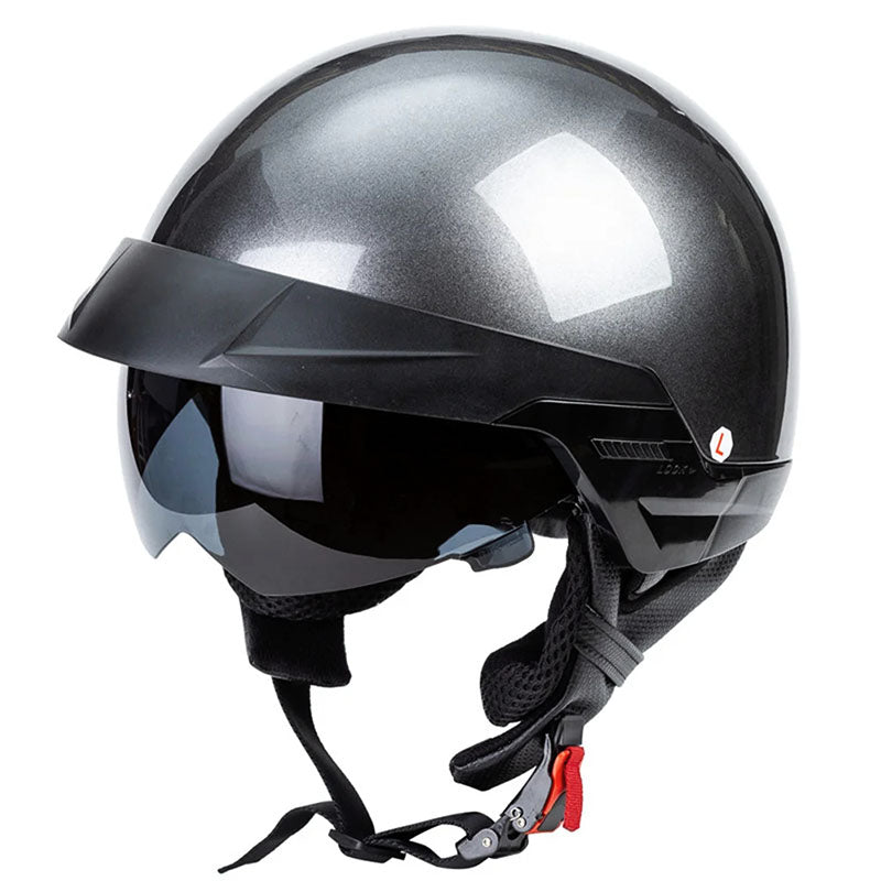 Casco abierto para motocicleta Cruiser — homologado por el DOT, con forro interior extraíble