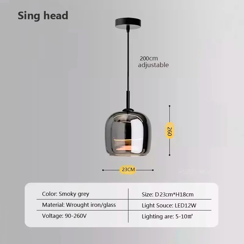 Nordisk LED-pendellampe i glas — moderne luksusbelysning