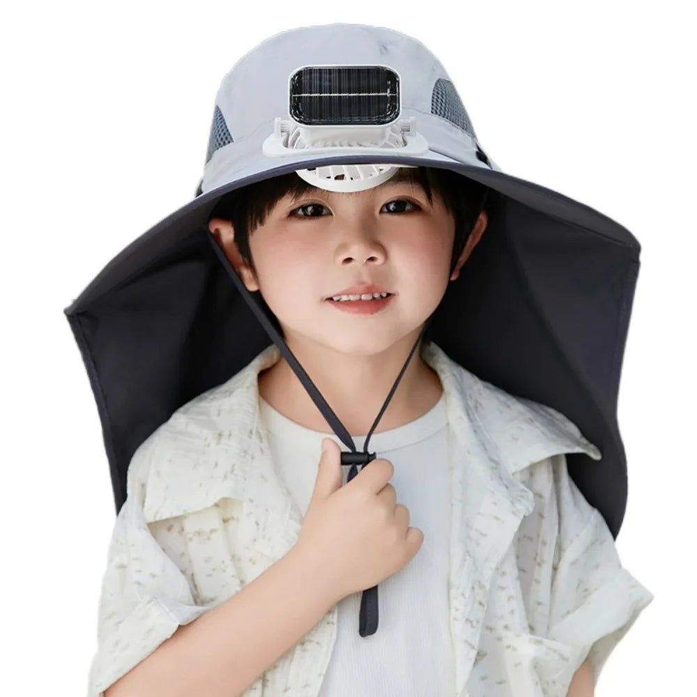 Chapéu ajustável infantil com ventoinha solar | Filindra