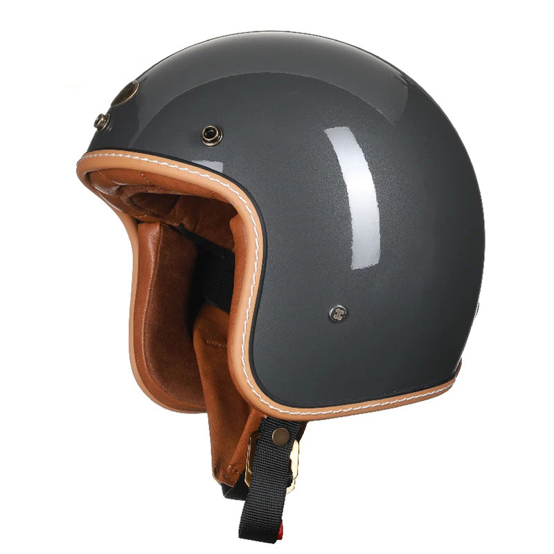 DOT and ECE Approved Vintage Style Low Profile Motorcycle Helmet