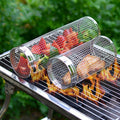 2-teiliges antihaftbeschichtetes Grill-Rollkörbchen für BBQ-Gemüse