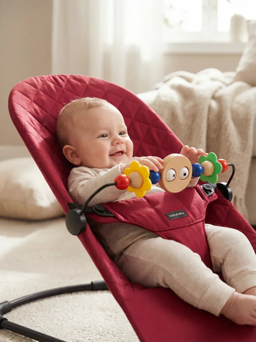 Collapsible Baby Bouncer Chair — Interactive Toy Arch Stand