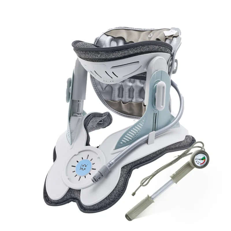 Collare cervicale gonfiabile — sistema ad aria a otto camere, allungamento ergonomico di 26 gradi