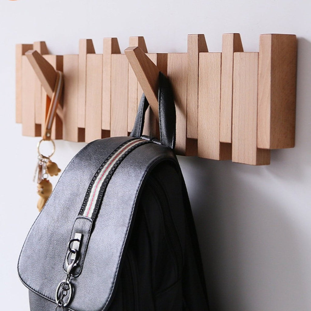 Verdehaven Woodcraft HarmoniWood Handcrafted Coat Rack — Piano-Inspired Silhouette