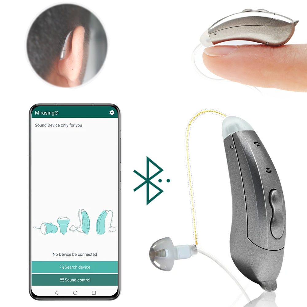Diskrétní sluchadlo Bluetooth — audio systém ovládaný aplikací