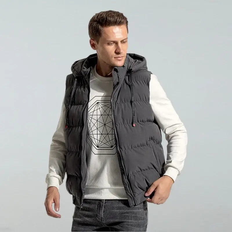 Gilet à capuche chauffant Thermo — isolation ultra-chaude pour toutes les conditions météo