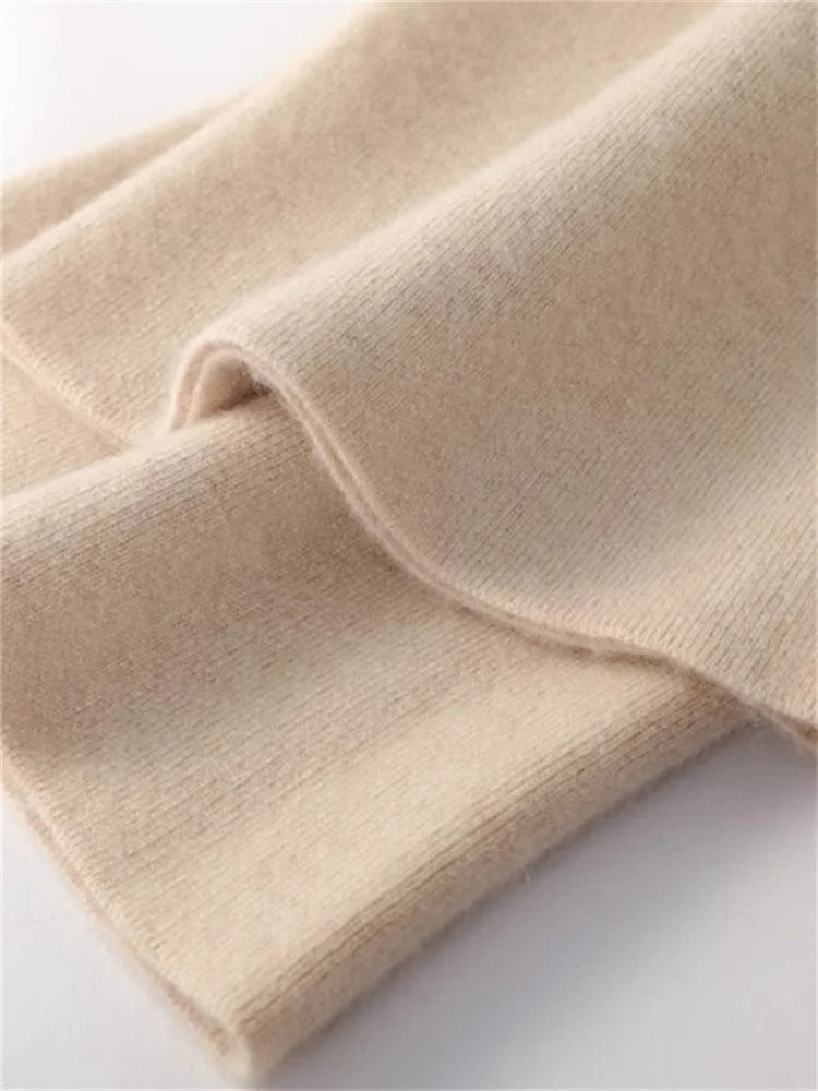 Kaszmierowe spodnie AstraSilk Comfort z wysokim stanem — luźny krój, spodnie domowe