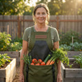 Garden Harvest Apron — Collection Pockets, Quick-Release Bottom Opening