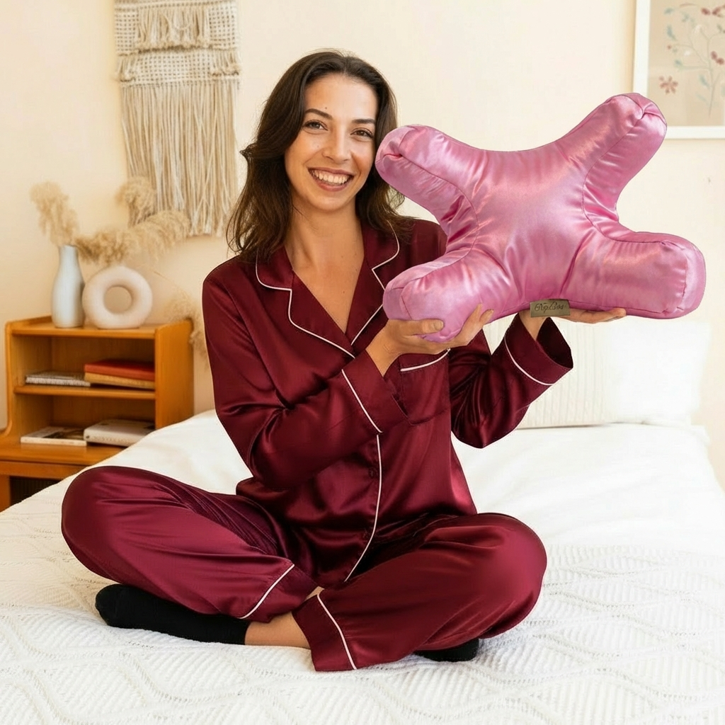 Beauty Sleep Anti-Wrinkle Bed Pillow — Smooth Satin Pillowcase