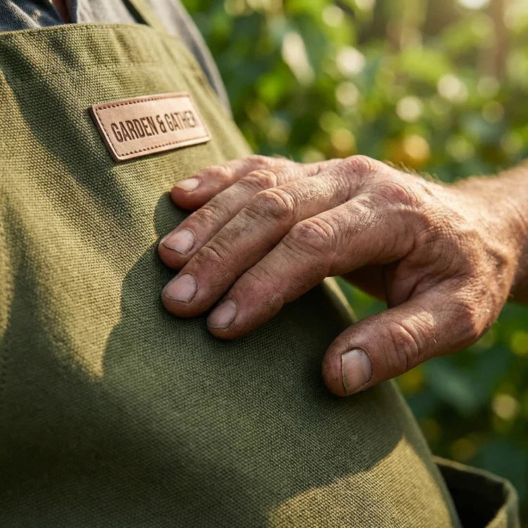 Garden Harvest Apron — Collection Pockets, Quick-Release Bottom Opening