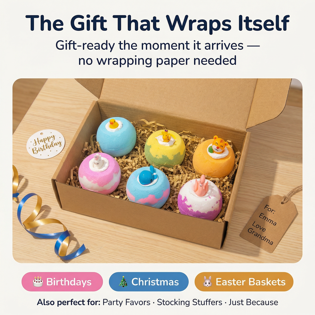 Colorful Fizzy Bath Bomb, Hidden Collectible Toy, Certified Safe For Sensitive Skin