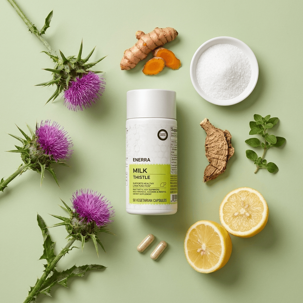 80% Silymarin Milk Thistle Capsules — Turmeric & Vitamin C Blend