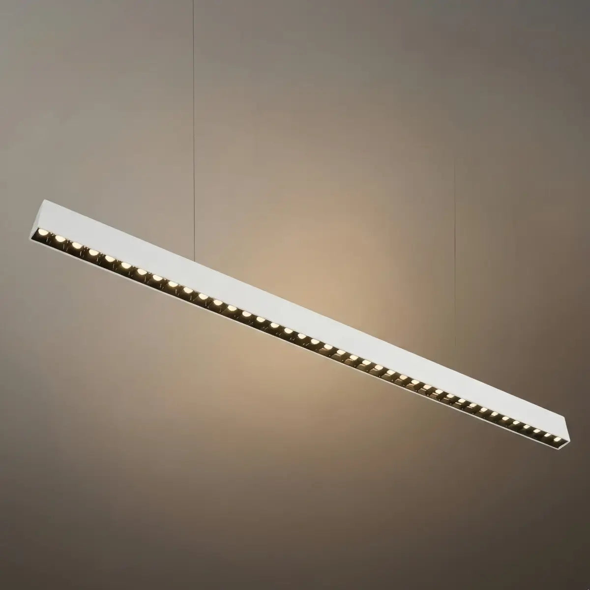Modern Linear Pendant Light -- Aluminum Acrylic Black or White for Dining Room Office - Flindria