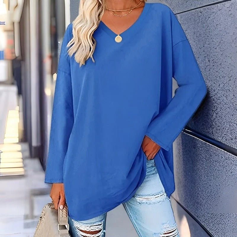 Your Trendy Long-Sleeved Shirt With V-Neck For Comfort | Filindra