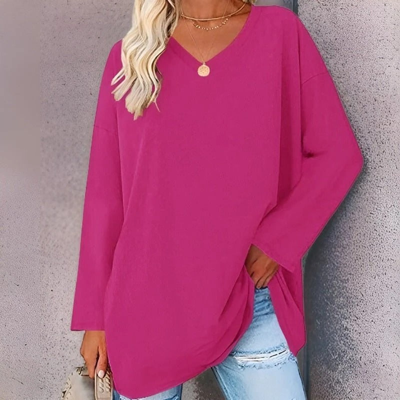 Your Trendy Long-Sleeved Shirt With V-Neck For Comfort | Filindra