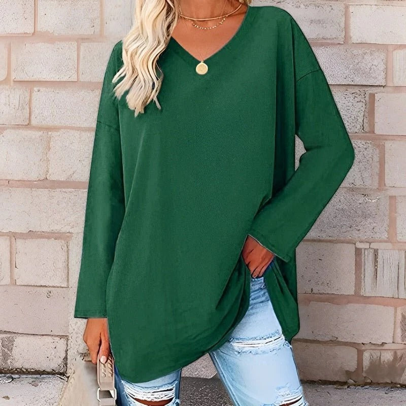Your Trendy Long-Sleeved Shirt With V-Neck For Comfort | Filindra