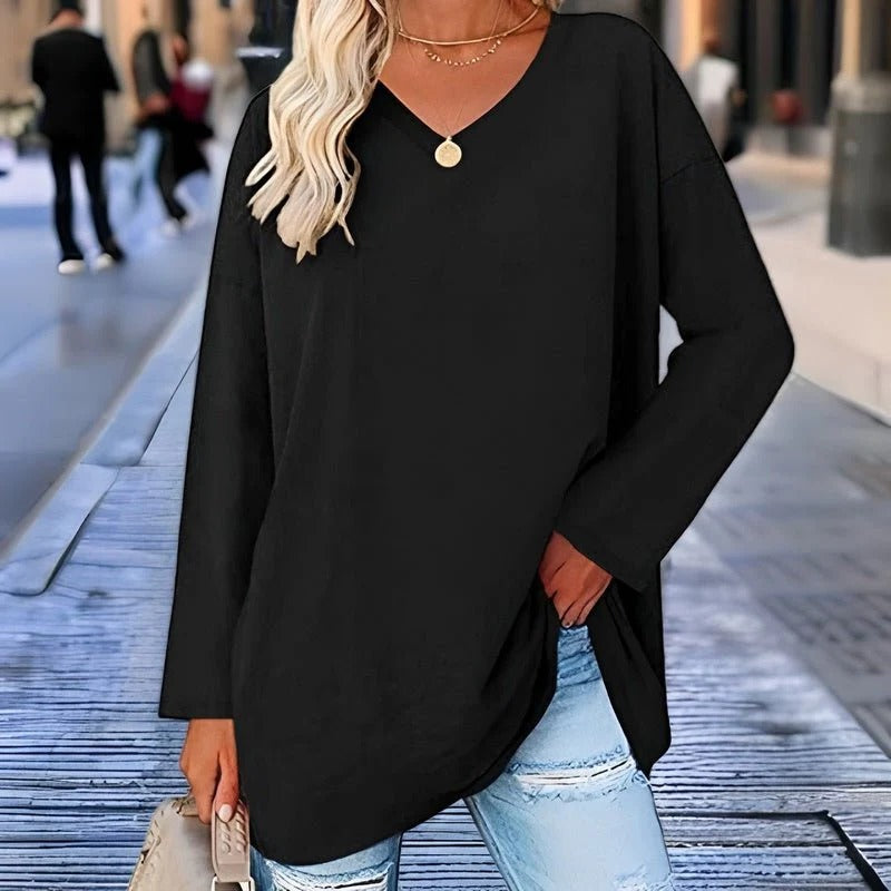 Your Trendy Long-Sleeved Shirt With V-Neck For Comfort | Filindra