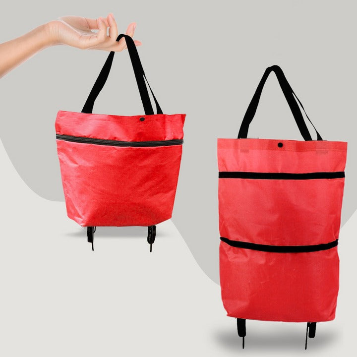 2-in-1 Foldable Shopping Bag with Wheels | Filindra