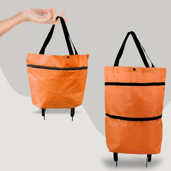 2-in-1 Foldable Shopping Bag with Wheels | Filindra