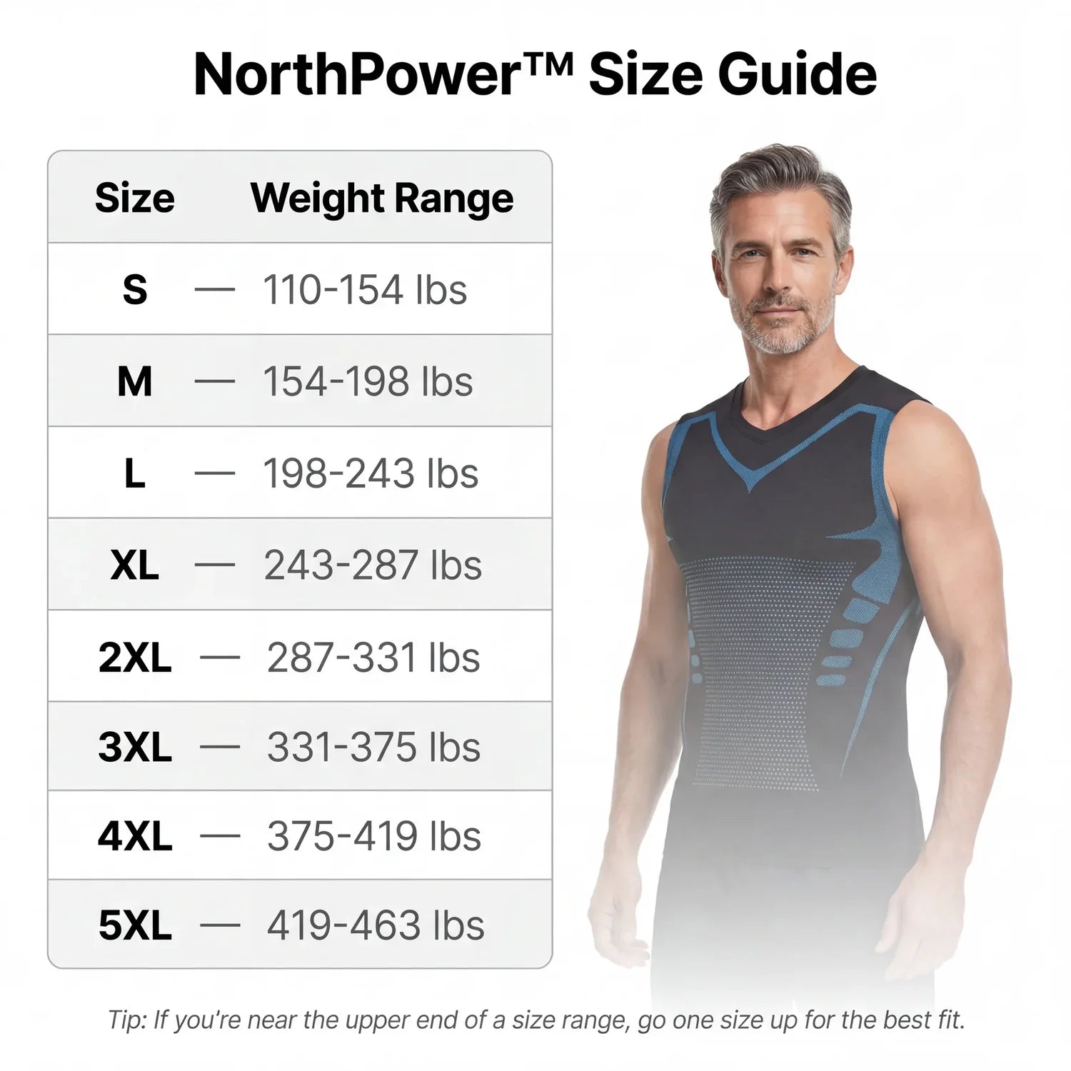 Men's Long Ionic Compression Shirt — Full Torso Support, No-Roll Waistband