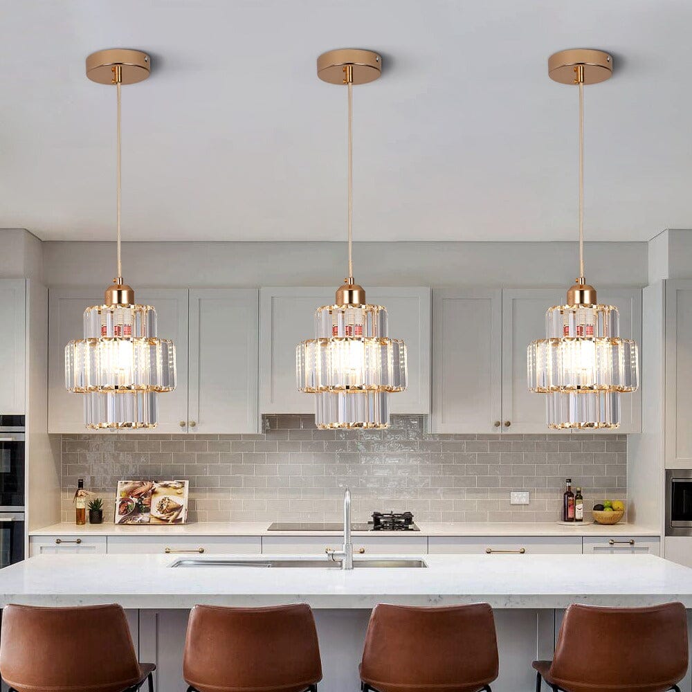 Lyra Crystal Pendants In Black And Gold For Modern Homes