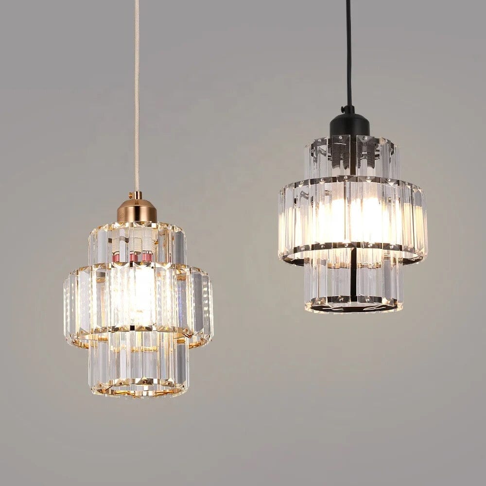 Lyra Crystal Pendants In Black And Gold For Modern Homes