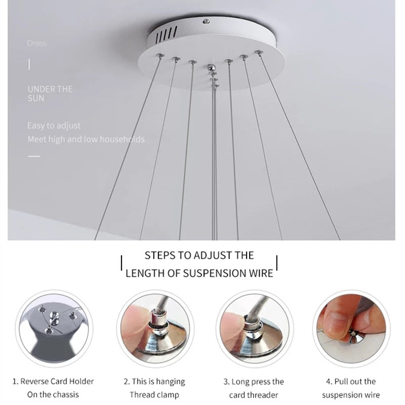 LumaCircle Modern Ring Chandelier Ceiling Light For Living Rooms