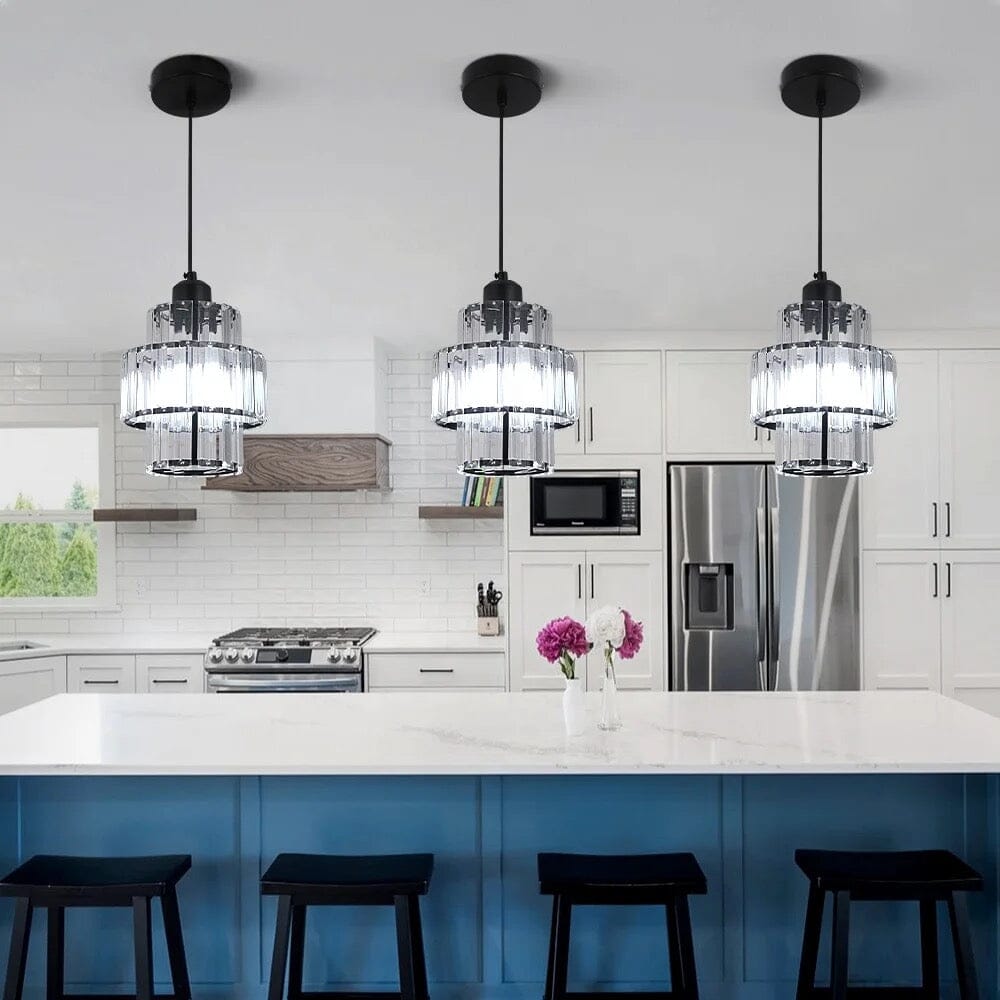 Lyra Crystal Pendants In Black And Gold For Modern Homes
