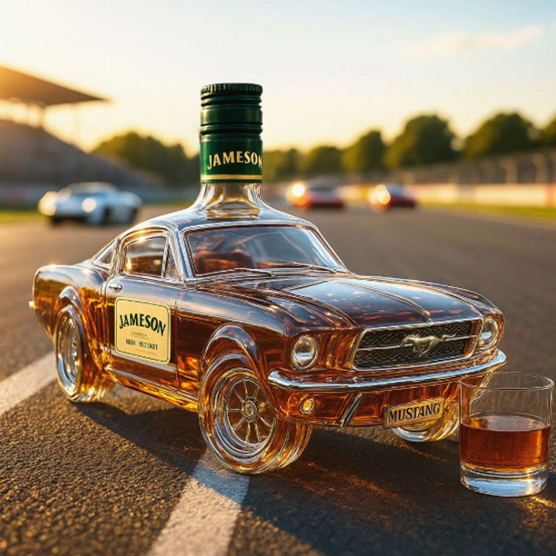Mustang Car Whiskey Decanter – Glass Collectible Home Bar & Gift | Filindra