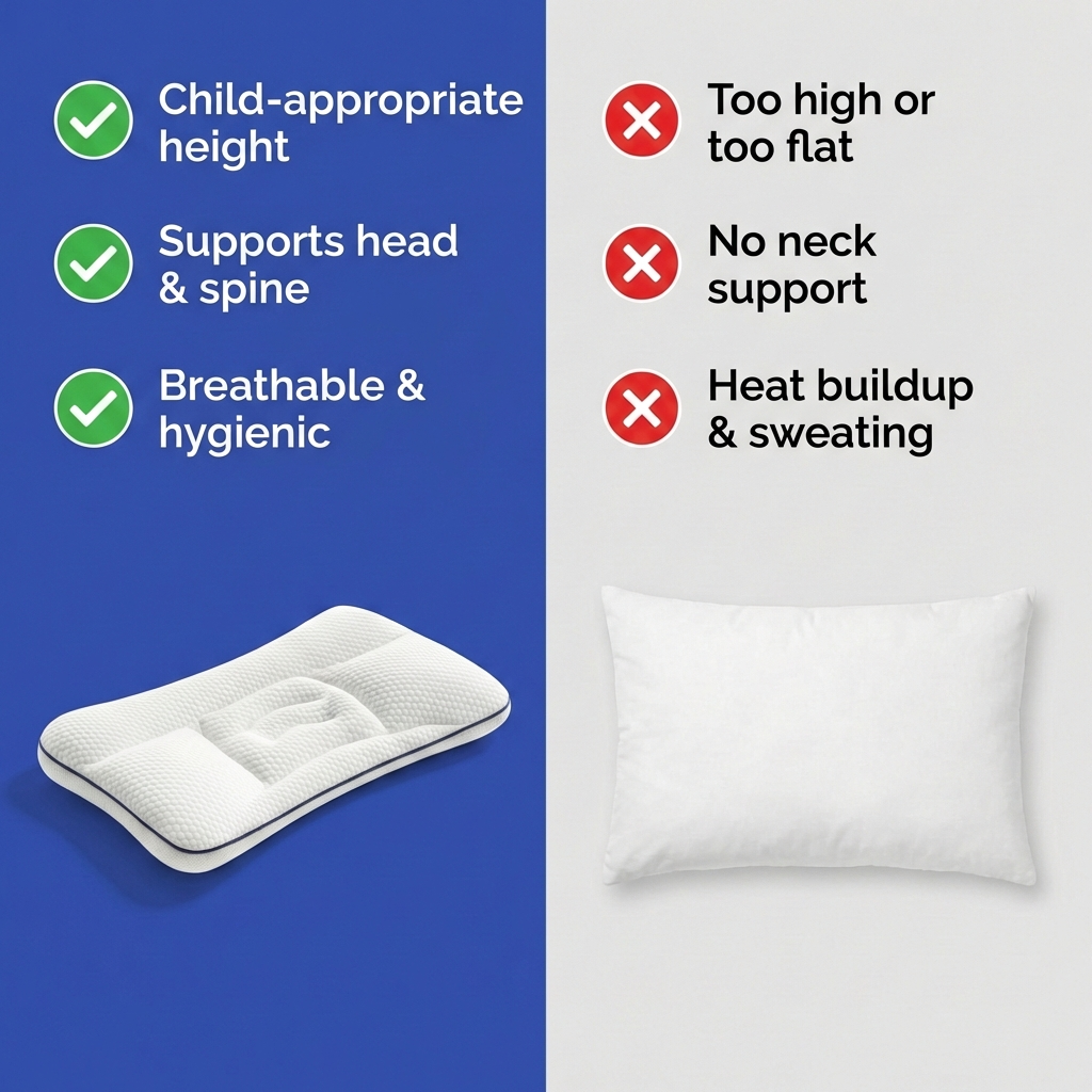 Ergonomic Kids Pillow for Neck and Spinal Alignment