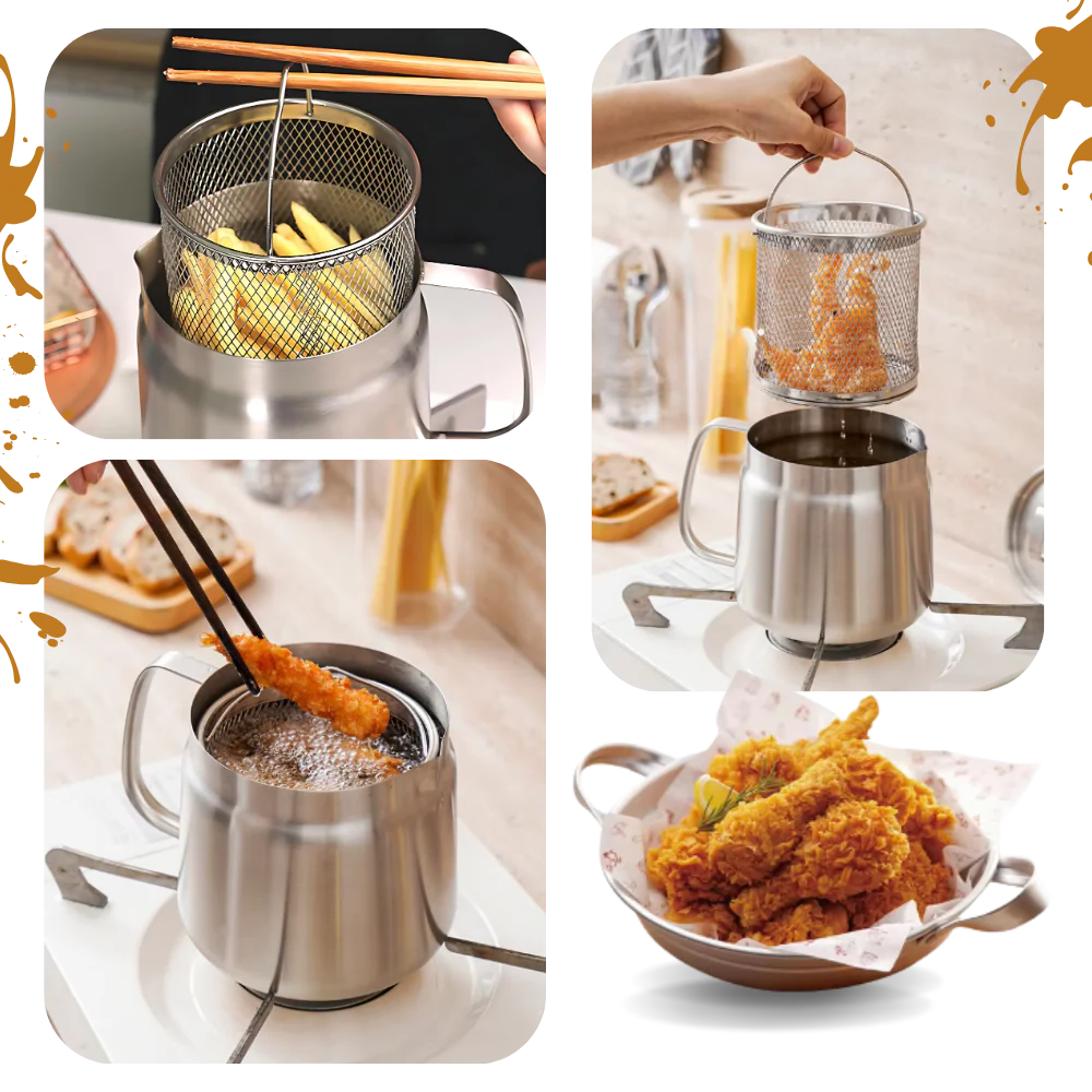2-in-1 Stainless Steel Deep Frying Pot | Filindra
