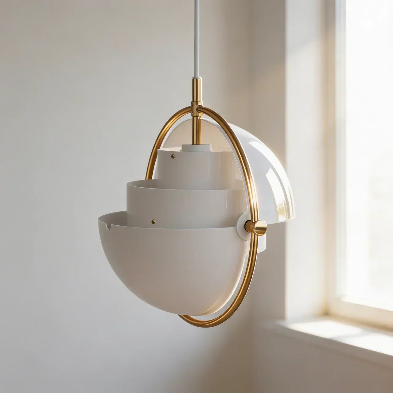 Danish Modern Directional Pendant Light — Rotating Inner Shade