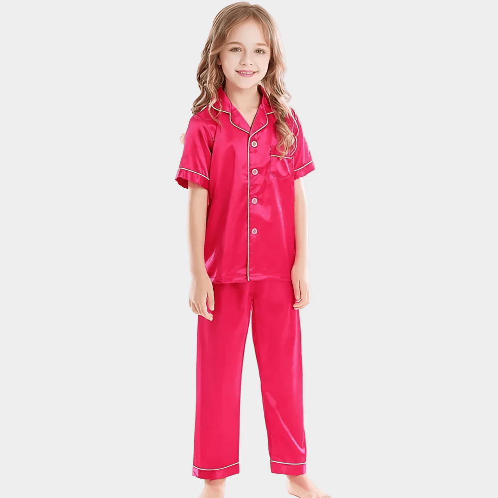 Kids Breathable Silk Sleepwear Set — Soft, Lightweight Fit