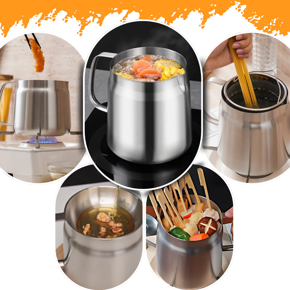 2-in-1 Stainless Steel Deep Frying Pot | Filindra