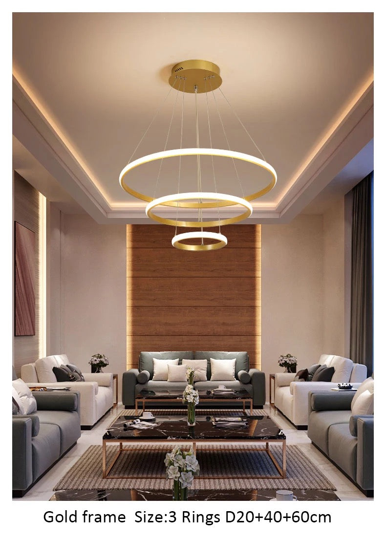 LumaCircle Modern Ring Chandelier Ceiling Light For Living Rooms