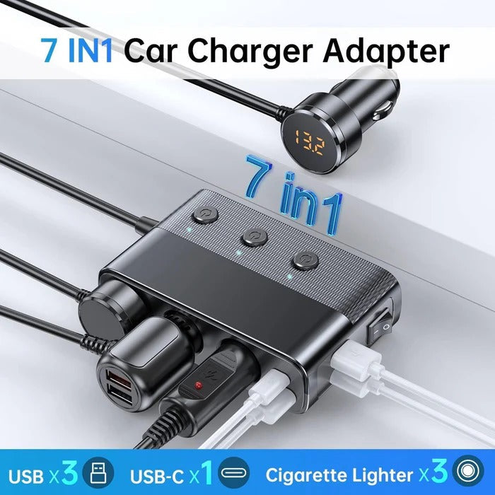 7-in-1 Car Cigarette Lighter Adapter | Filindra