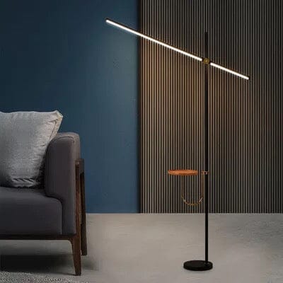 Elara 2-In-1 Linear Floor Lamp With Built-In Table And Smart Features