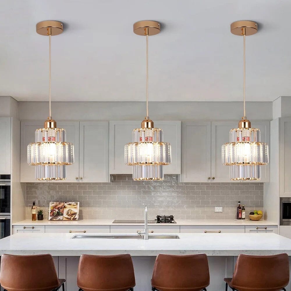 Lyra Crystal Pendants In Black And Gold For Modern Homes
