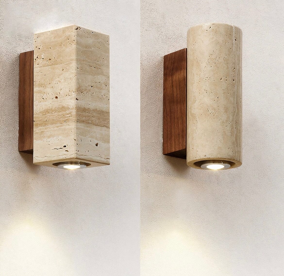 Lámpara de pared NYRA London de travertino negro — Diseño inspirado en Roma